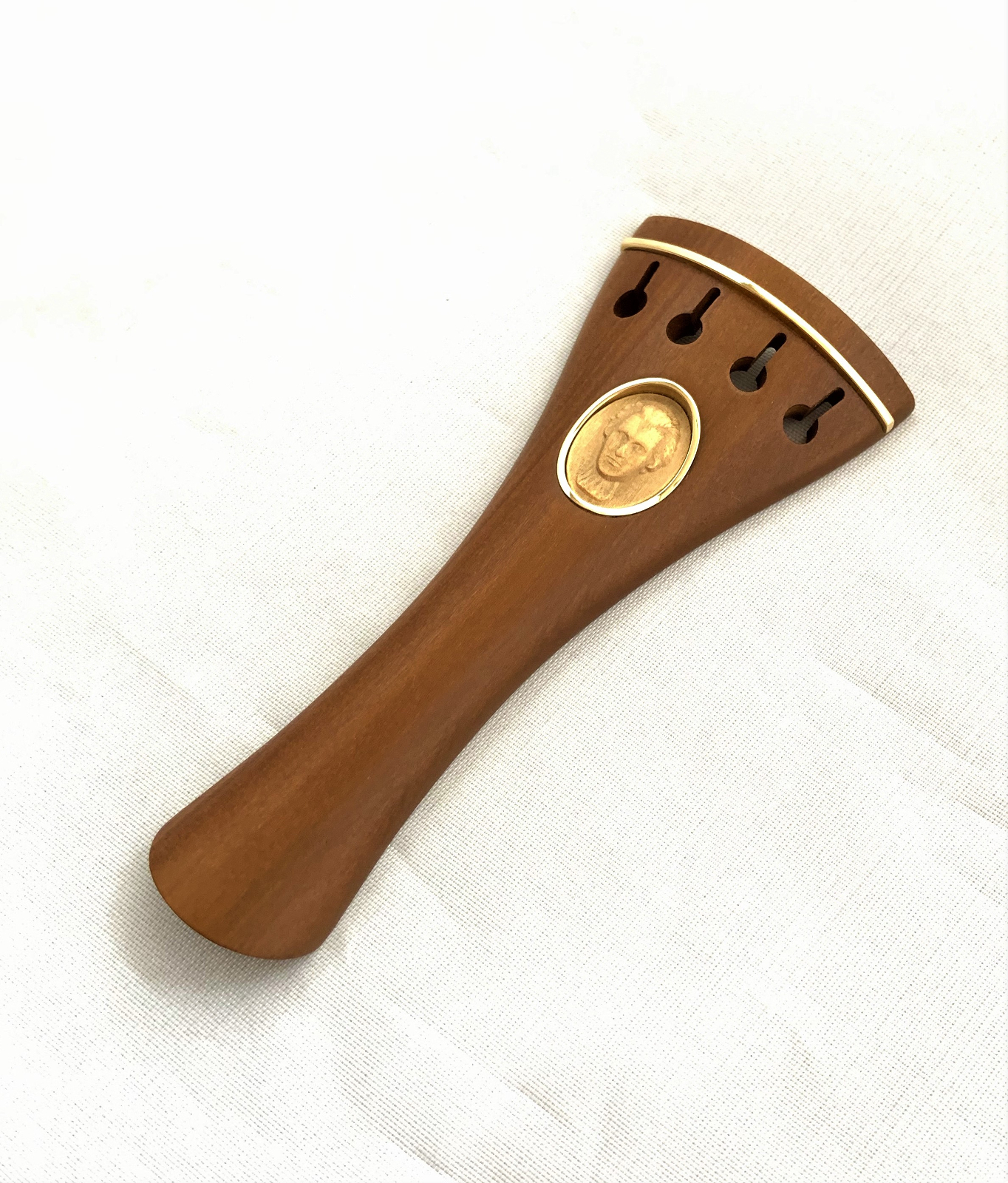 Violinsaitehalter französisches Modell mit Goldreifchen und Goldring 14 Karat Gold massiv