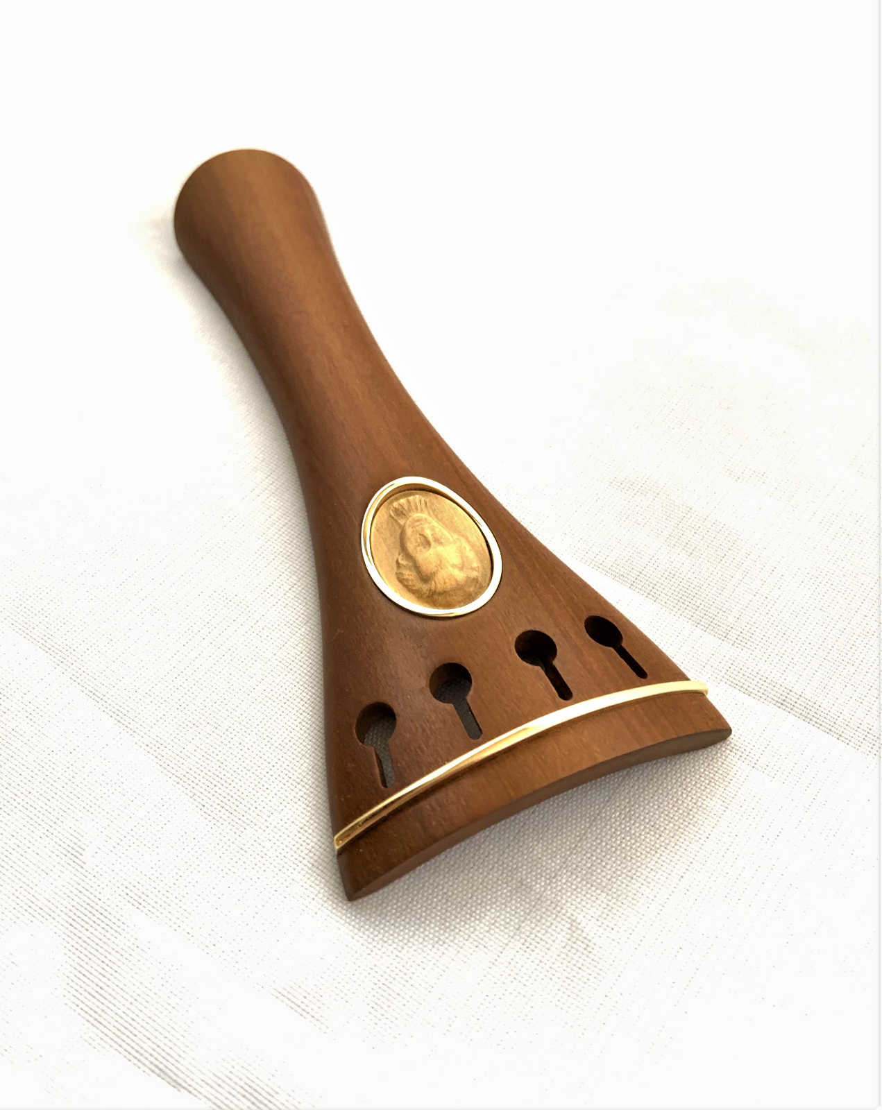 Saitenhalter Violine Boxwood mit Goldreifchen